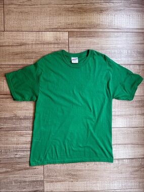 Green Hanes Heavyweight 50/50 Blank T-Shirt - Size M